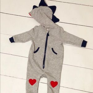 Cat & Jack Dino Romper 6-9months, Gray Zip Romper